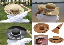 11 style letter embroidery cap Big brim Ladies summer straw hat youth hats for women Shade sun hats Beach hat dc2958323784