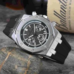 2024 Classic Sports Men's Watch Sports Luxury Designer Watches Most Rubber Strap Fashion Three Eye Dial Quartz Movement Markers Man Watch