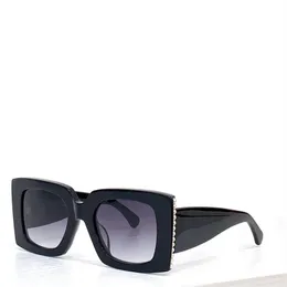 Солнцезащитные очки нового модного дизайна 5480 с квадратной оправой, украшенные жемчугом, простой и популярный стиль, универсальный, уличный, uv400 prote256k