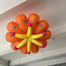 Margarida inflável gigante com sopro de ar de girassol, com luz colorida de led, balão decorativo para festa, evento, decoração de palco, publicidade