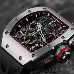 RichardMiler Relógios Cronógrafo Atomático Relógios de pulso de luxo RichardMiler Série masculina 65-01 Ti Titanium HBP8