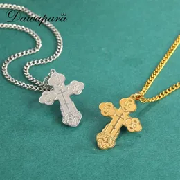 Hänge halsband dawapara östra ortodoxa serbiska korshalsband rostfritt stål smycken talisman charm kvantumhänge224i