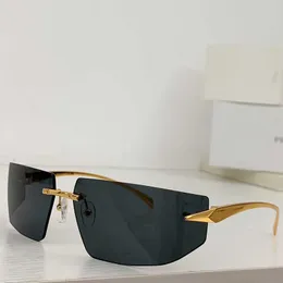 Designer Sunclasses 24ss Neue Mode Damen Randlose Sunclasses Ultraleichte schwarze gebogene Gläser Gold Fit Metallbeine Damen Business Casual Brille SPR161