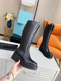 Brand Winter Women Monolith Tornozelo Botas Black Refronche Botas de Couro Plataforma Plataforma Homar Botas de Motocicleta Lady-Alter