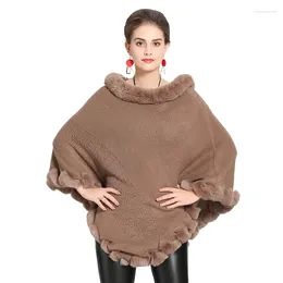 Szaliki kaszmirowe kaszmirowe poczucie poncho lady faux fur clar pullover płaszcz wiosna jesienna ciepła płaszcz klasyczny luksusowy szal z dzianiny