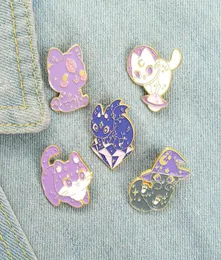 Animal Wizard Cat Alloy Collar Brooches Cartoon Cute Kiity Planet Badge Jewelry Accessories Enamel Moon Clothing Hat Girls Pins Wh3467959