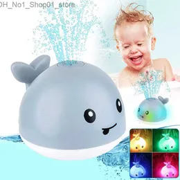 Bath Toys Baby Light Up Bath Tub Toy Whale Water Fun Sprinkler Pool Toys for Toddlers Infants Whale Water Sprinkler Pool Toy Baby Bath Toy Q231212