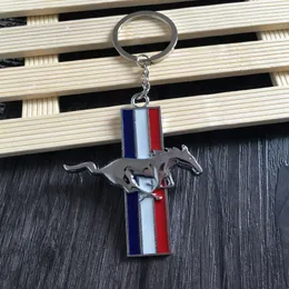 50 pcs Car ST Keychain Badge Keyring Metal Key Chain Ring Holder Fit For Ford Mustang 3D Car Gift Running Horse Chrome Metal Genuine