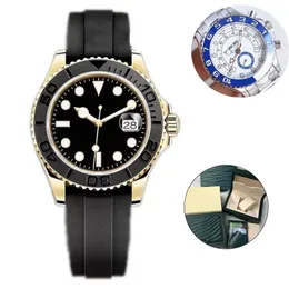 Fancy 7A Mens Watches Diver Series Watch Automatic Movement Brown Dial Rose Gold Ceramic Bezel Two-Tone Inlaid rostfritt stål Ori2789
