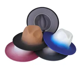 Men039s Women039s Hut Filz Fedora Hüte Frauen Männer Fedoras Frau Mann Panama Kappe Weiblich Männlich Farbverlauf Caps Mode Zubehör 4991174