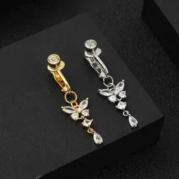 Trendy Charm Butterfly belly button rings Diamond Navel Rings Body Piercing bars Jewlery for women girl's bikini Body Jewelrys