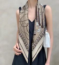 90x90cm Seidenschal Luxus Frauen Marke Chiffon Schals Designer Haarschal Druck Kopfschal Großes Taschentuch Hijab SHAWL Woman9174025