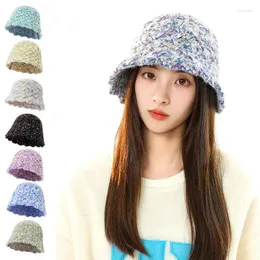 Boinas 1 unid señoras invierno peludo pescador gorra al aire libre a prueba de viento cálido lavabo colorido moda a prueba de frío versátil accesorios dulces