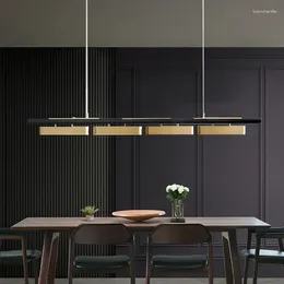 Kronleuchter Moderne minimalistische Streifen LED Pendelleuchten lang für Tisch Wohnzimmer Esszimmer Kaffee Schreibtische Küche Kronleuchter Home Decor Fixture