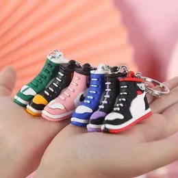 Keychains Lanyards Creative Mini PVC Sneakers For Men Women Gym Sportskor Keychain Handbag Chain Basketball Shoe Key Ho