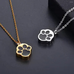 Pendant Necklaces Dropship Stainless Steel Urn For Ashes Dog Pet Print Cremation Jewelry Keepsake Memorial With Filling Kit