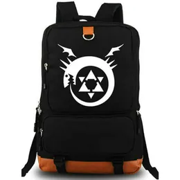 Fullmetal Alchemist ryggsäck Edward Elric Daypack Anime School Bag Cartoon Packsack Print Rucks Leisure School BAPTOP DAY PACK