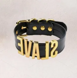 Girocollo con lettera personalizzata nero fatto a mano Collana con colletto alla schiava in oro argento con nome per donne Ragazze Bondage Cosplay Fetish29224394805254