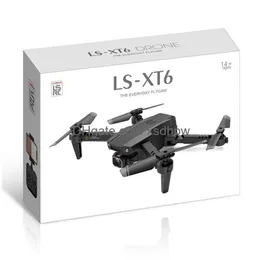 LSRC LS-XT6 4K HD Çift Lens Mini Dronlar İHA WiAFI 1080P Gerçek Zamanlı Şanzıman FPV Drone Çift Kameralar Katlanabilir RC Quadcopter Chris DHD9S