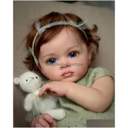 인형 60cm Bebe Reborn Doll Lovely 유아 소녀 손으로 그린 ​​3D 가시적 정맥 소프트 터치 베이비 Bonecas 장난감 드롭 배달 DHB6L