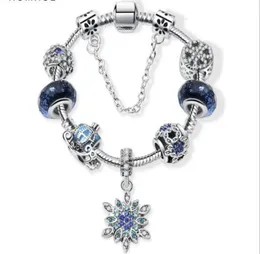 Perline di fascino adatte per gioielli Bracciali in argento 925 Ciondolo con fiocco di neve Bracciale con ciondolo a forma di zucca con cielo blu Gioielli fai da te con confezione regalo4373979