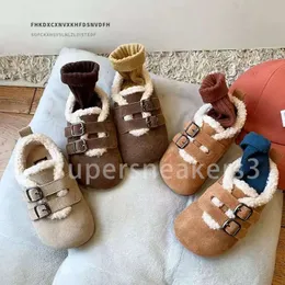 2023 Kid Boot Children's Autumn and Winter Plush Small Leather Baby Baby Boots Girls ، أحذية واحدة للأولاد ، أنماط جديدة