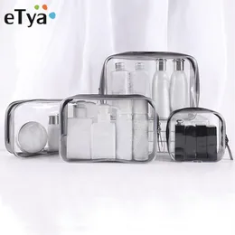 ETYA 투명한 미용 가방 클리어 지퍼 여행 메이크업 케이스 여성 메이크업 뷰티 주최자 세면류 세탁 목욕 저장 파우치 245Z