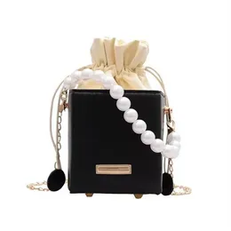 Myyshop PB0016 Fashion Mini Pearl Chain Wallet Mobile Single Shoulder Bags Messenger Bag White Yellow Purple Black 4 Colors2255