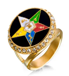 Gold 316 Stael Stal nierdzewna religijna OES Wschodnia gwiazda Pieści Pieści Elementy dla kobiet z kryształowymi kamieniami biżuterii dla kobiet1518086