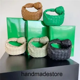Luxury Bag venetaabottegaa 2023 Jodie Ultra-mini Knitting Original Sheepskin Knotted Round Hobo Curved Women's Leather Tote Handbags WSGW
