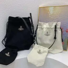 Designer Viviene Westwoods Borsa Viviennewestwood Empress Dowagers Borsa di tela Borsa Saturn Netizen Piccola folla Borsa tote di grande capacità Borsa a secchiello per l'acqua Lettera grande N