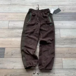 Pantaloni da uomo Abbigliamento da strada AWGE Aghi con coulisse Gamba in maglia Pantaloni sportivi a righe per uomo Donna Pile polare Ricamo Farfalla