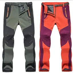 Pantaloni da esterno Outdoor Inverno Escursionismo Sci Pantaloni in pile Uomo Donna Spessore caldo Soft Shell Pantaloni impermeabili Campeggio Arrampicata Pantaloni da pesca 5XL 231211