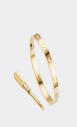 Bracciale a vite Love Designer Bangle 4 Bracciali con diamanti Designer di gioielli Acciaio al titanio placcato oro Non sbiadisce mai Non allergico Gold5299321