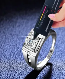 PT950 백금 반지 남성 1 CT Moissanite Ring Etermanity Engagement Wedding Band9361131