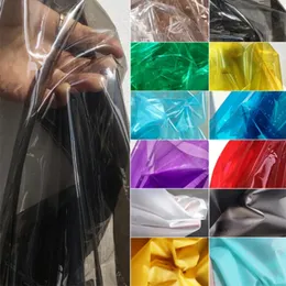 Tkanina i szycie projektant TPU według licznika do dekoracyjnych płaszczów przeciwdeszczowych worki DIY przezroczyste błyszczące wodoodporne tkaniny PVC Soft Plain 231211