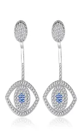 Blue Evil Eyes Coldings For Women Girls Design Design Crystal Rhinestone Oświadczenie Drop zwisek mosiążne różowe złoto sil9334127