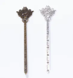 10pcs 13536MM Antique silver color hairpin bronze Flower hair stick ancient hairstick metal diy hairwear hair jewelry bookmark6554569
