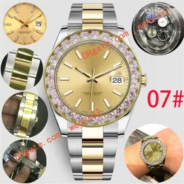 Impermeable Enorme reloj de diamantes para hombre números Mechanica automática 43 mm Alta calidad Acero inoxidable deportes de natación Estilo Clásico go314J