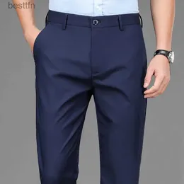 Herenbroeken Smart Casual broek Rekbaar Sport Sneldrogende herenbroek Lente Herfst Volledige lengte Recht Kantoor Zwart Marineblauw WerkbroekL231212