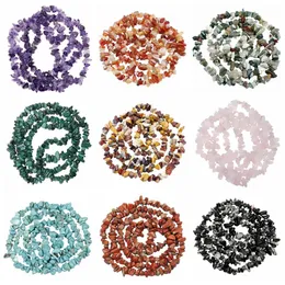 Löst naturliga chips Kristallpärlor för smycken tillverkad borrad polsk oregelbunden rå stensten helande ädelstensträngar 32 tum223s