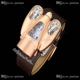 MBF HM9 Flow macchina orologiera in oro rosso orologio da uomo svizzero al quarzo adotta principi aerodinamici quadrante nero scheletro in pelle marrone2822