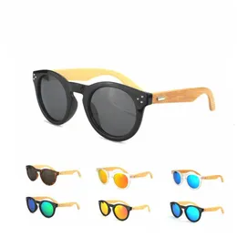 10 Teile/los Neue Ankunft Retro Niet Runde Sonnenbrille Holz Polarisierte Sonnenbrille Klassische Frauen Männer Designer Bambus Brillen 14 2 5 2 14190T