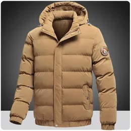 Jaquetas masculinas algodão acolchoado puffer jaqueta windbreakers inverno parkas bombardeiro quente engrossar ski camping casacos com capuz destacável 231212