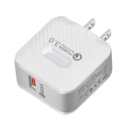 18W QC3.0 Quick Charge Eu US Wall Charger Power Adapter 5V 3A For iphone 7 8 12 13 14 Samsung Htc lg Android Phone PC MP3