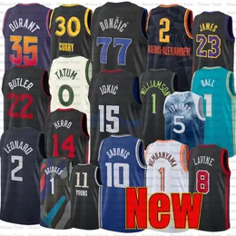 James Basketball Jerseys Jayson Brown Tatum Haliburton Shai Holmgren Doncic Curry Bridges Lillard Tyrese Maxey Butler Antetok Banchero Sabonis Fox Edwards City