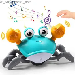 Bath Toys Toddler Toy Crab Electric Toy ładowanie Luminous Music Sensing Crawling Crab Baby Toys Prezent Świeznięcie Krab Interactive Toys for Boy Q231212