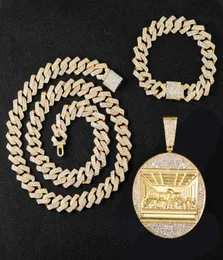 Ожерелья с подвесками в стиле хип-хоп, Тайная вечеря, цепочка со льдом, ожерелье и браслет Men039s, ювелирные изделия для мужчин Gift6305049