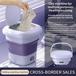 Mini Folding Washing Machine Student Dormitory Underwear Washing Machine With Drain Basket Portable Laundry Bucket