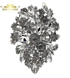 Pinki broszki królewskie klaster vintage Clear Crystal Rhinestone Folied Liść łzy łzawiący Pins w kształcie gruszki ślub klejnot ślubny 51158613